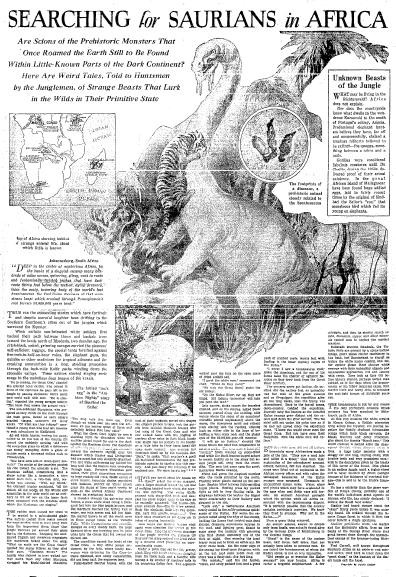 Prehistoric Newspaper Article