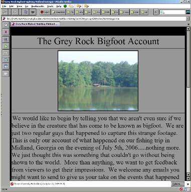 Grey Rock Bigfoot Screencap