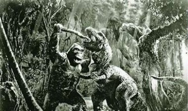 King Kong battles the dinosaur