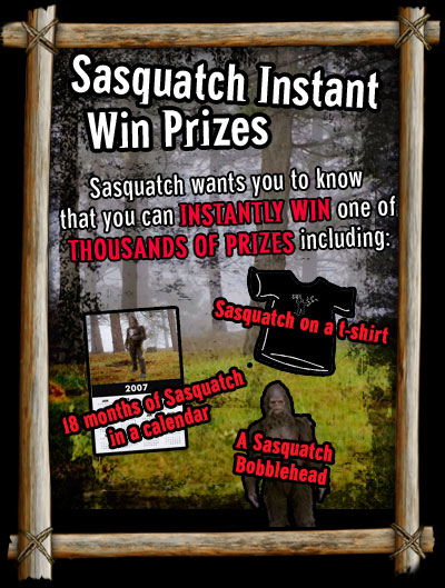 Jack's Links Beef Jerky Messin' With Sasquatch Game prizes