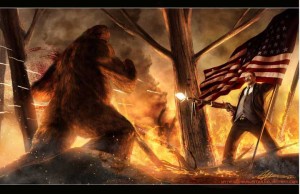 teddy_roosevelt_vs__bigfoot_by_sharpwriter-d3a72w41